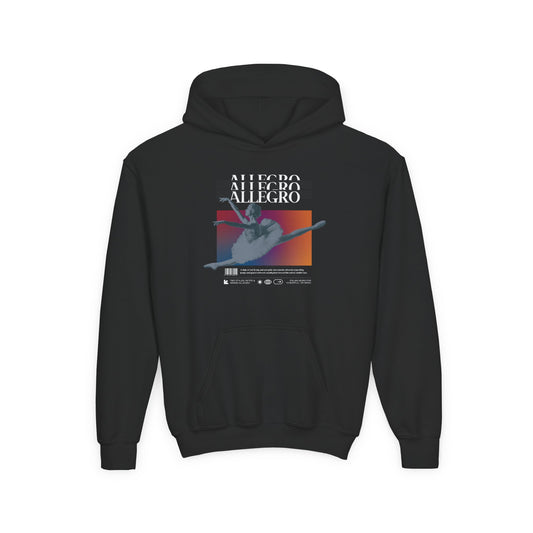 “Allegro” Ballet Term Definition with Beautiful Ballerina Graphic | Unisex Youth Hoodie – Streetwear-Inspired Ballet Dance Hoodie for Kids & Young Dancers