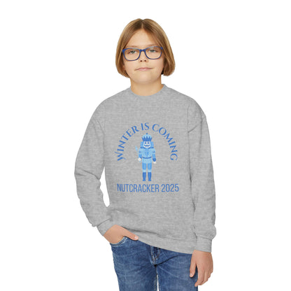 “Winter Is Coming Nutcracker 2025” Sweatshirt – YOUTH Crewneck | Holiday Dance Sweatshirt for Ballet Dancers