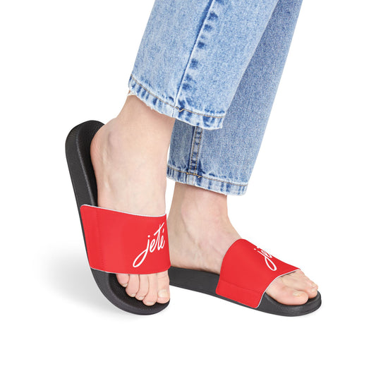WOMEN'S SIZES - “Jeté” Official Logo Dance -Inspired Custom Footwear | Women’s Sandal Slides with Removable Straps