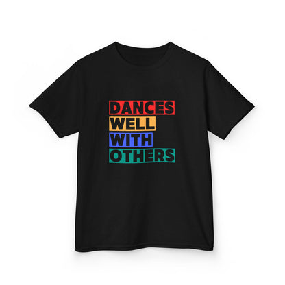 "Dances Well With Others" Kids Heavy Cotton™ Tee – Dance-Inspired Graphic Tee for Kids