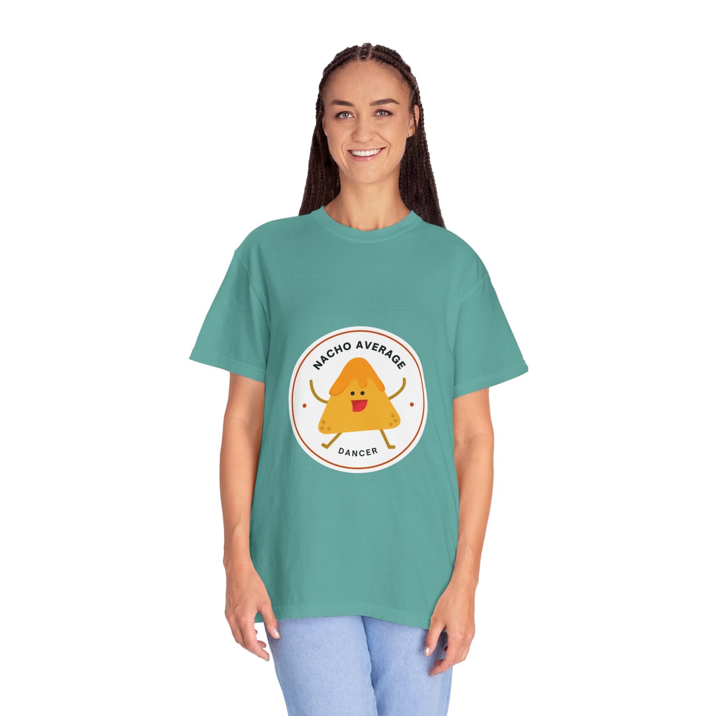 "Nacho Average Dancer" T-Shirt – Funny Dance Pun Unisex Garment-Dyed Tee with Cute Nacho Graphic 🌮💃
