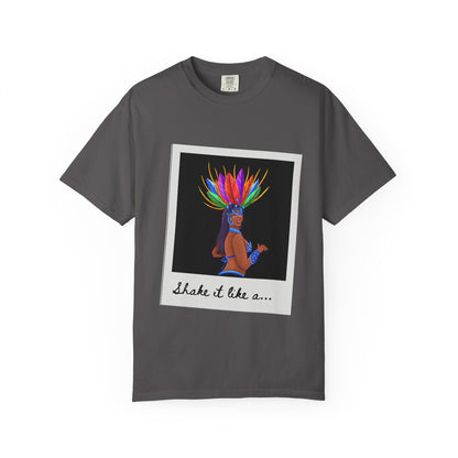 "Shake It Like a Samba Star" Unisex Garment-Dyed Dance T-Shirt – Bold Carnival-Inspired Graphic Tee for Dancers