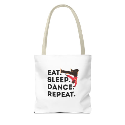 "Eat Sleep Dance Repeat" B-Boy Canvas Tote Bag – Hip-Hop Dancer Graphic Dance Tote for Everyday Use