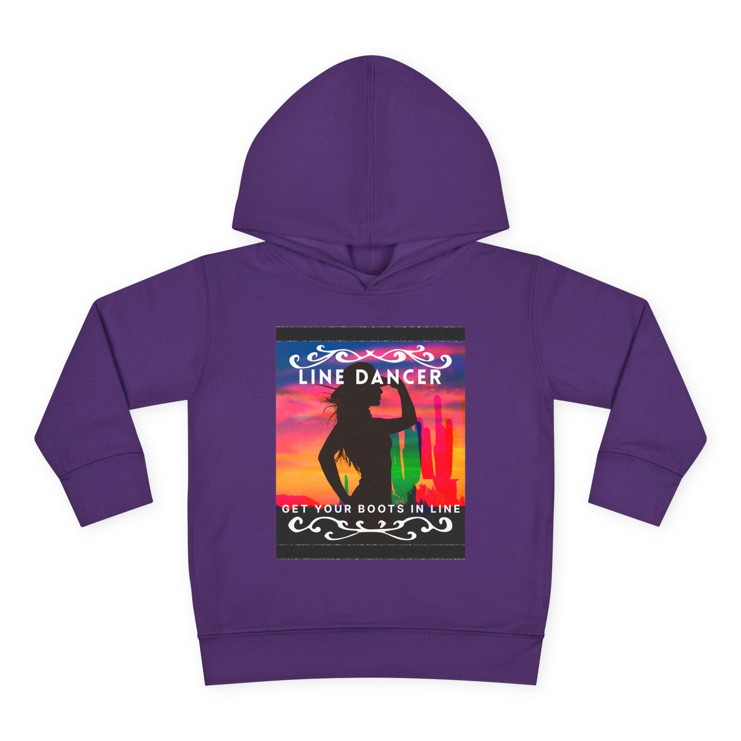 "Line Dancer, Get Your Boots in Line" Streetwear Dance Graphic – Toddler Pullover Hoodie