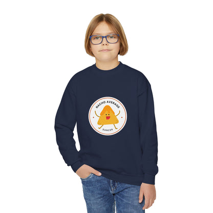 "Nacho Average Dancer" – Funny Youth Crewneck Dance Sweatshirt | Cute Nacho Graphic Kids Pullover
