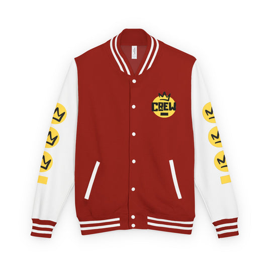 Full Out Premium Collection Letterman Jacket – Unisex Heavyweight Varsity Jacket with "Full Out" Back Graphic and "Crew" Front Design
