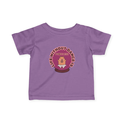 "Life Without Dance is Pointeless" Infant Fine Jersey Tee – Cute Dancing Capybara Baby Dance T-Shirt for Animal-Loving Tiny Movers