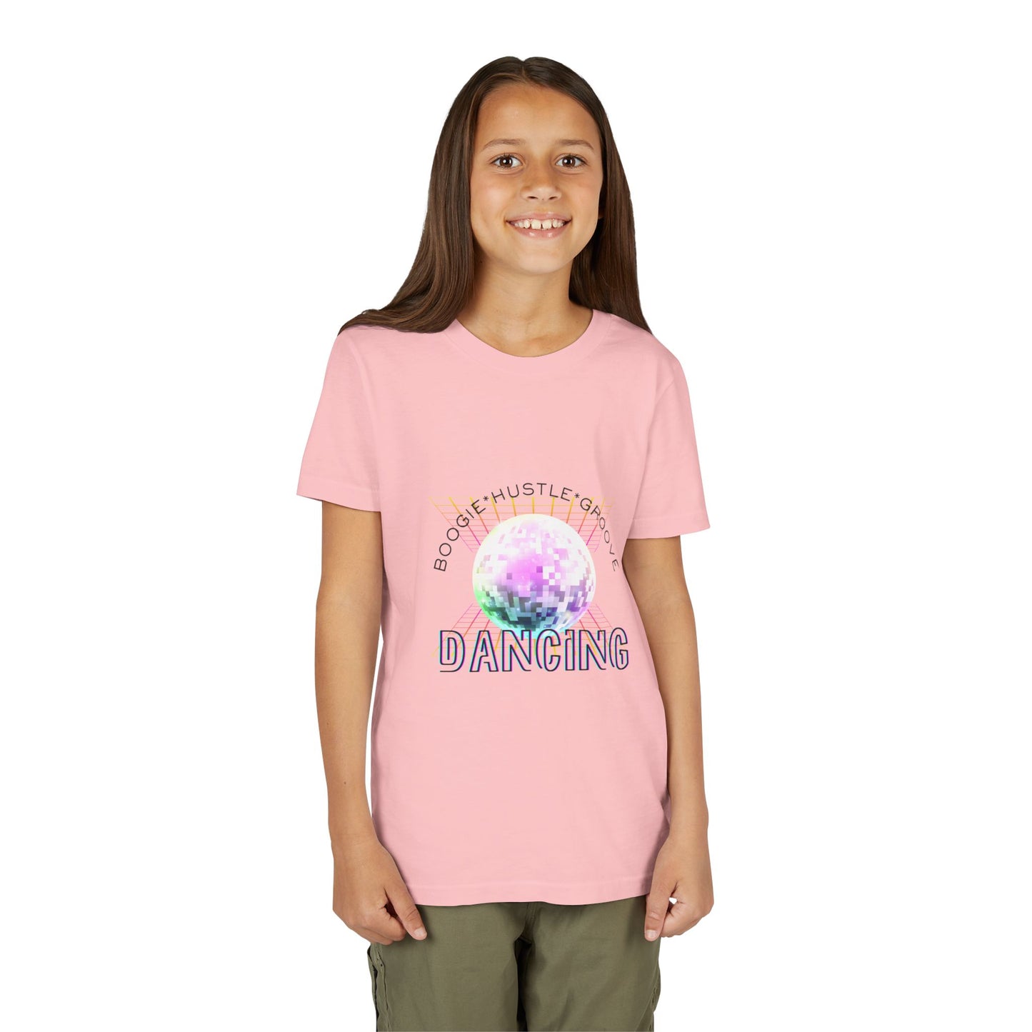 "Boogie, Hustle, Groove - Dancing" Streetwear Dance Graphic – Youth Short Sleeve Tee