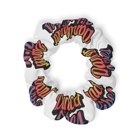 “Dancer Vibes” Scrunchie – Colorful Text Dance Hair Accessory for Performers and Dance Lovers