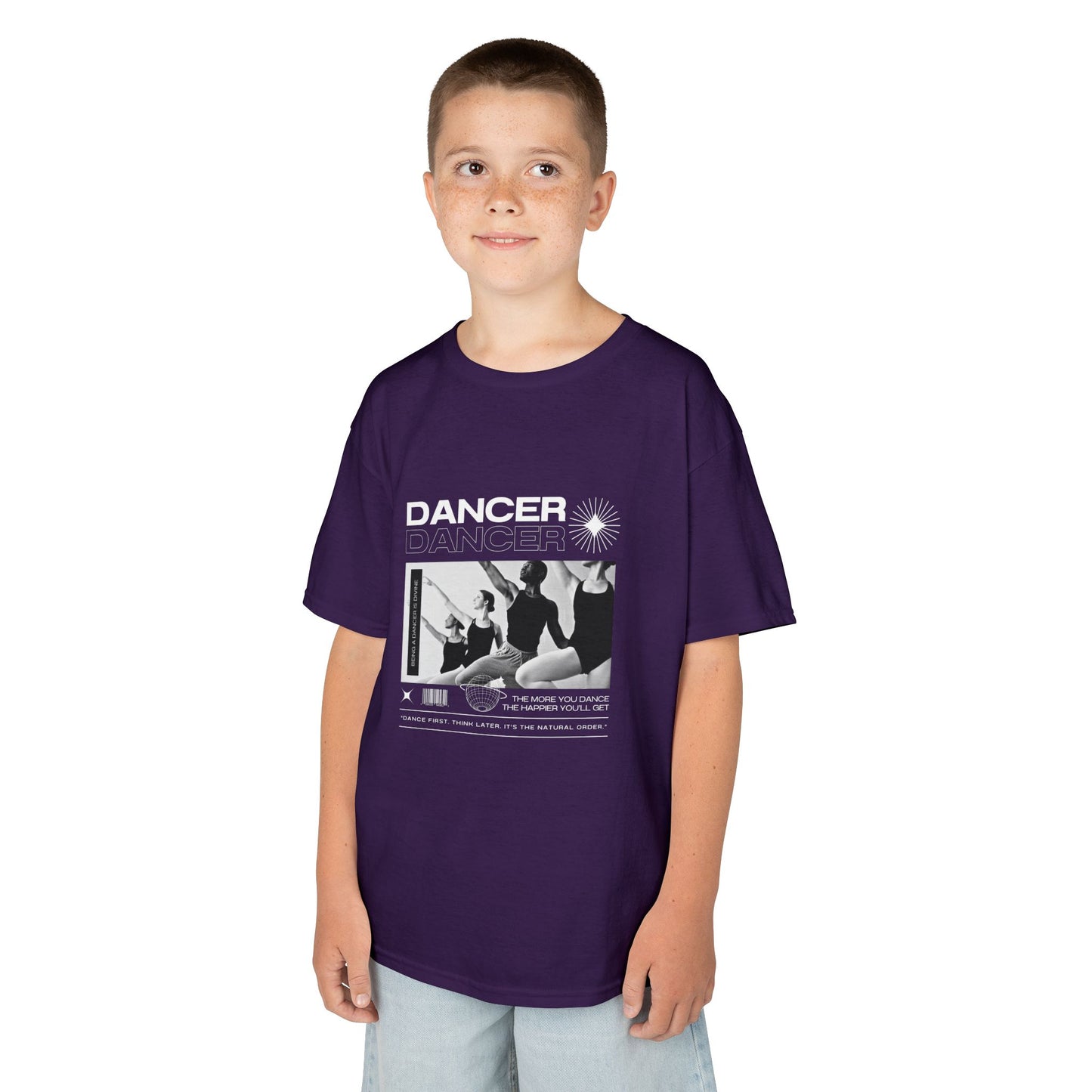 “Dancer” Youth Short Sleeve Tee – Young Ballet Dancers at the Barre Streetwear-Inspired Dance Shirt for Kids