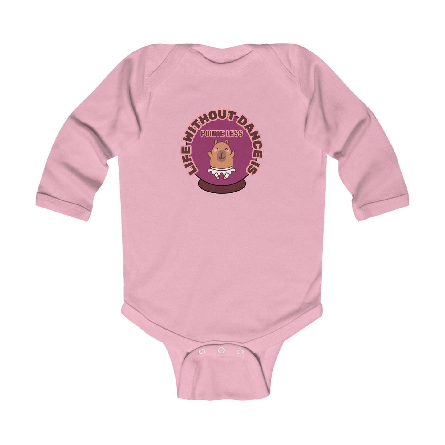 "Life Without Dance is Pointeless" Infant Long Sleeve Bodysuit – Retro Dance Graphic Baby Outfit for Ballet-Loving Families
