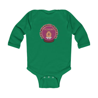 "Life Without Dance is Pointeless" Infant Long Sleeve Bodysuit – Retro Dance Graphic Baby Outfit for Ballet-Loving Families
