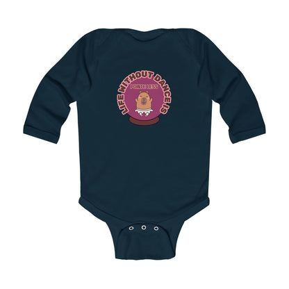 "Life Without Dance is Pointeless" Infant Long Sleeve Bodysuit – Retro Dance Graphic Baby Outfit for Ballet-Loving Families
