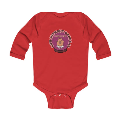 "Life Without Dance is Pointeless" Infant Long Sleeve Bodysuit – Retro Dance Graphic Baby Outfit for Ballet-Loving Families