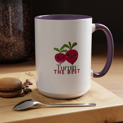 "Turnip the Beet" Accent Coffee Mug – Funny Dance Pun Ceramic Mug for Dancers and Music Lovers