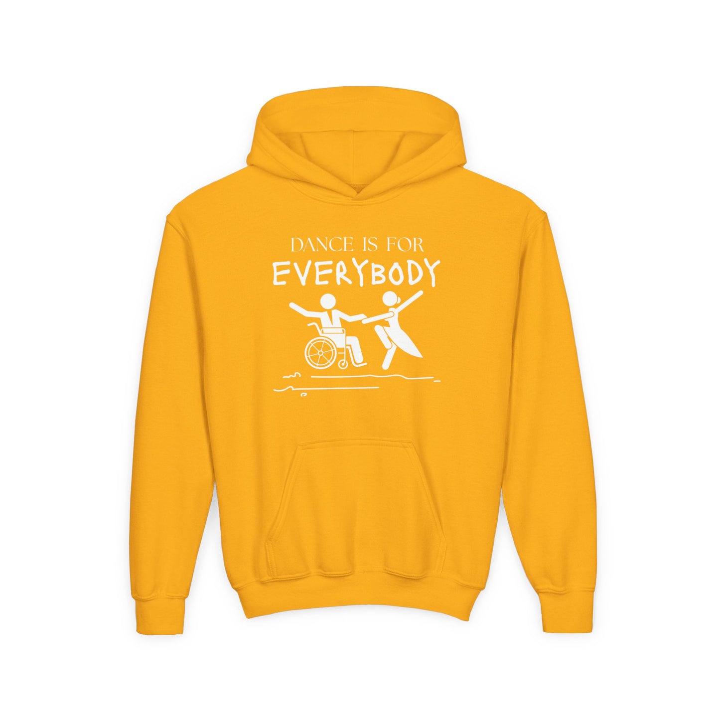 “Dance Is for Everybody” Unisex Youth Hoodie – Inclusive Dance Hoodie for Kids & Teens, Personalized with Name or Studio