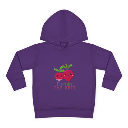 "Turnip the Beet "Toddler Pullover Hoodie – Cute Vegetable Dance Pun Graphic Fleece Sweatshirt for Kids