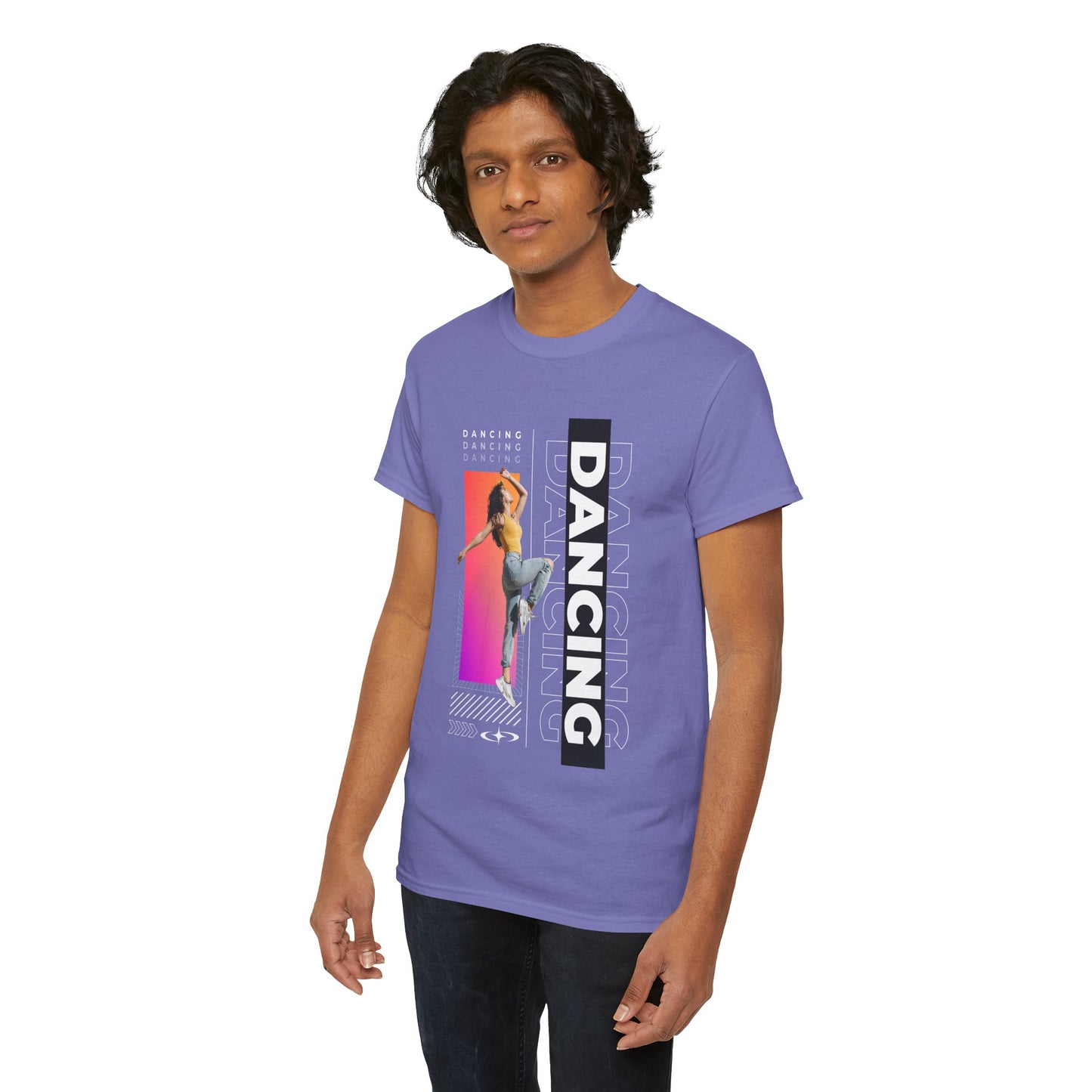 “Dancing” Streetwear-Inspired Female Dancer Unisex Heavy Cotton Tee – Urban Dance Graphic T-Shirt for Performers and Dance Lovers