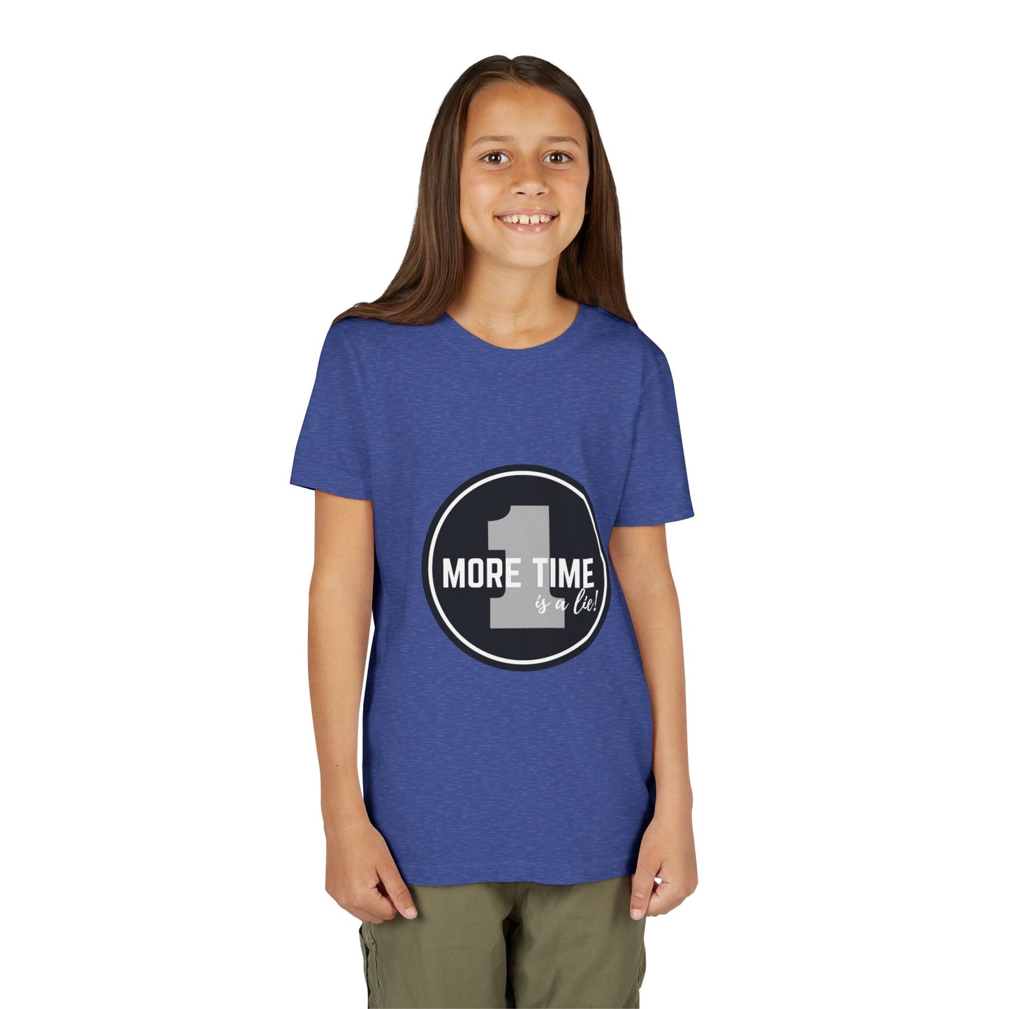 “One More Time is a Lie” Bold Emblem Dancer Graphic T-Shirt for Kids – Funny Dance Rehearsal Shirt - Youth Dance Tee