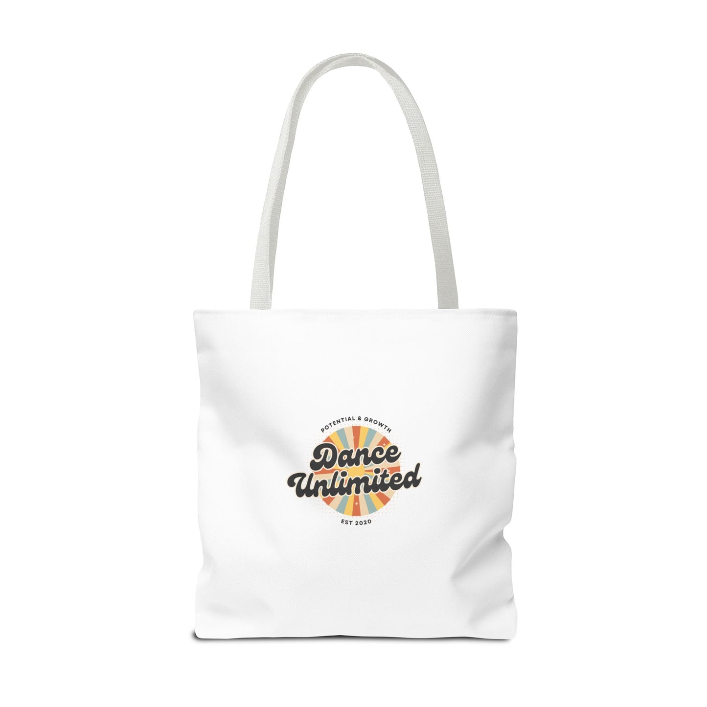 "Dance Unlimited, Potential & Growth" Canvas Tote Bag – Retro Graphic Dance Bag | Stylish Reusable Dance Tote for Dancers & Dance Moms