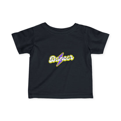 "Dancer" Superhero-Inspired Infant Fine Jersey Tee – Cute Baby Dance T-Shirt with Bold Comic-Style Graphic for Future Dance Heroes