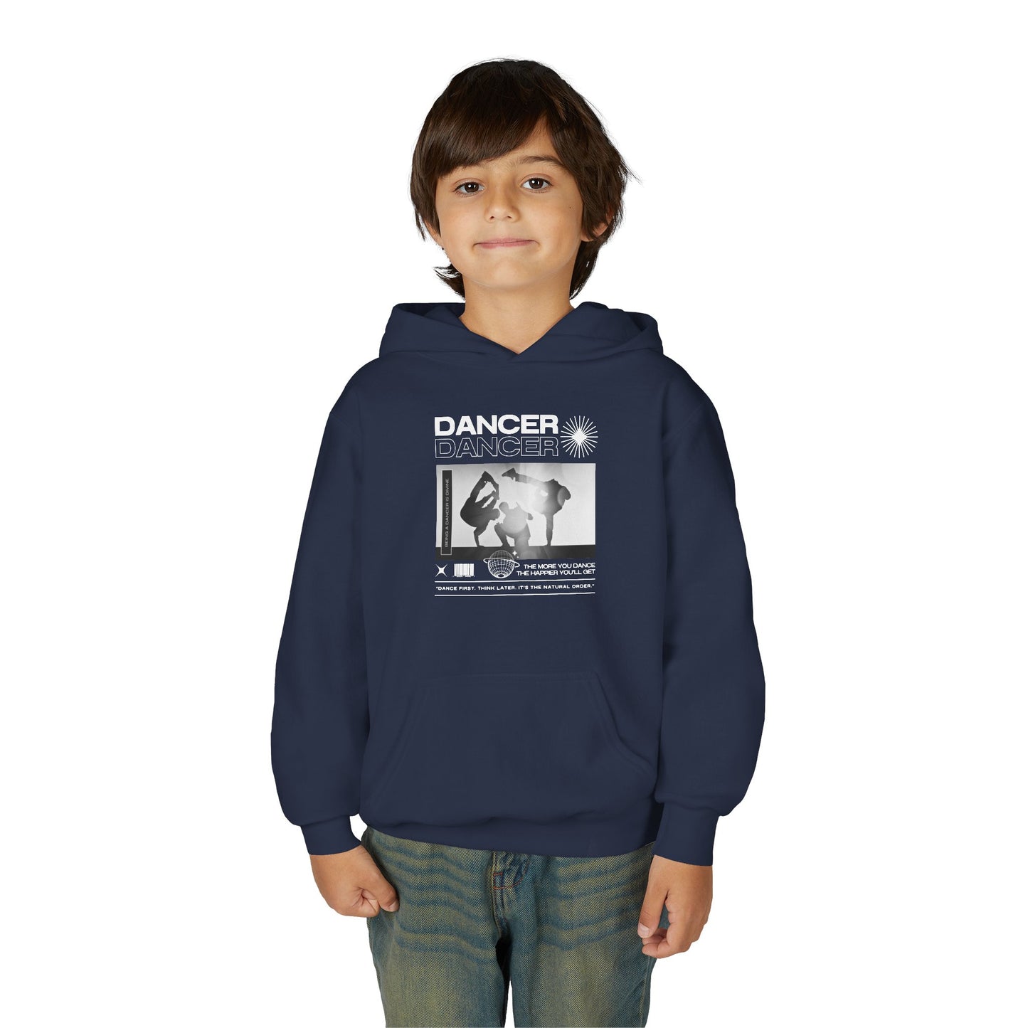 “Dancer” Breakdancer Streetwear Graphic | Unisex Youth Hoodie – Hip-Hop Dance Hoodie for Kids & Young Performers