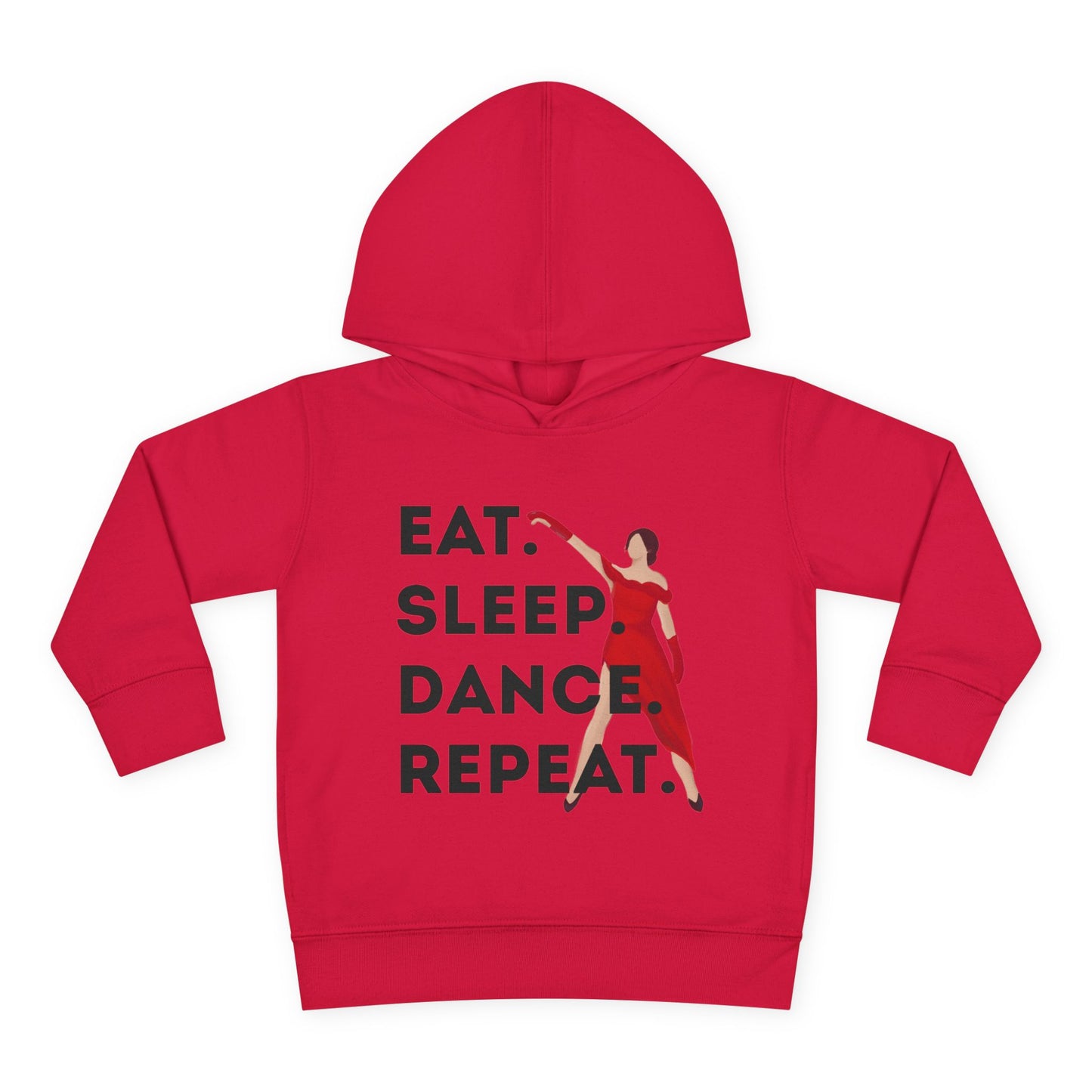 "Eat Sleep Dance Repeat" Toddler Dance Hoodie – Bold Dancer Graphic Fleece Pullover for Kids
