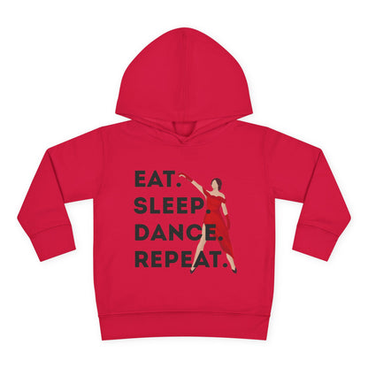 "Eat Sleep Dance Repeat" Toddler Dance Hoodie – Bold Dancer Graphic Fleece Pullover for Kids