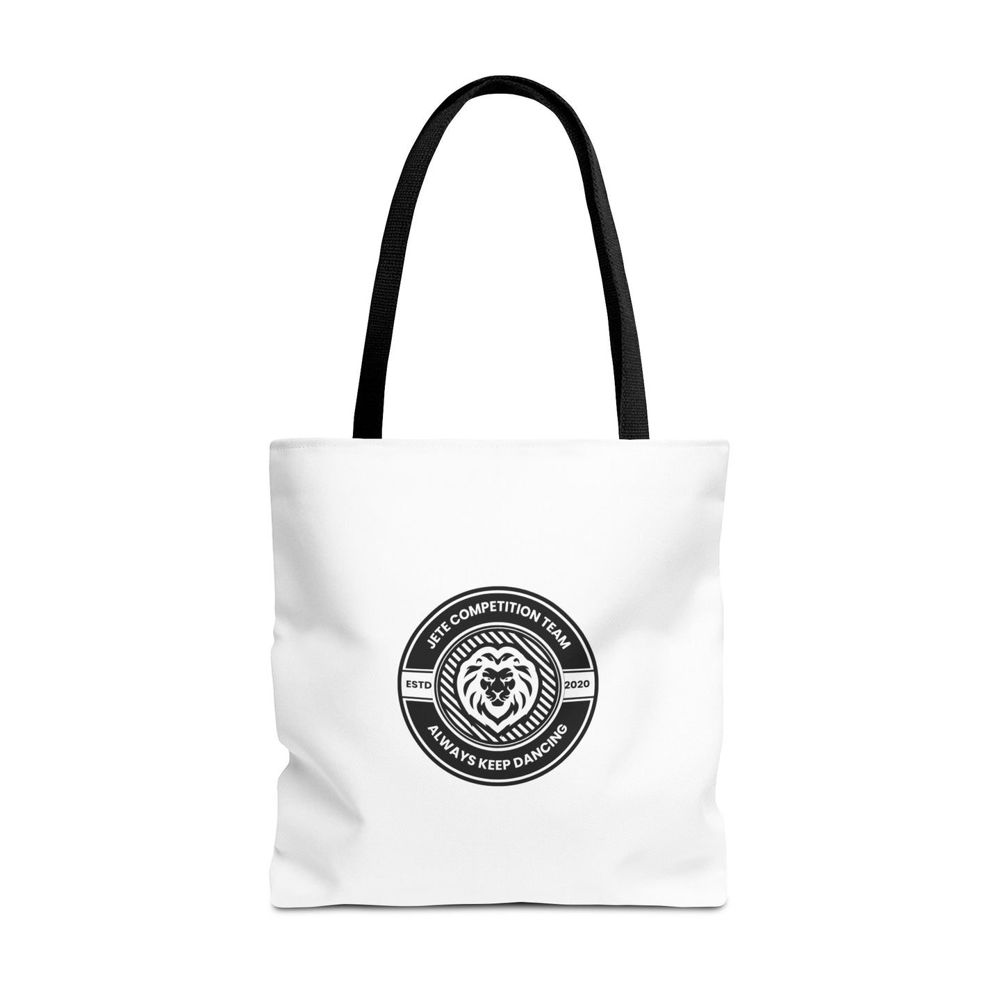 "Jeté Competition Team, Always Keep Dancing" Canvas Tote Bag – Collegiate Dance Team Logo | Reusable Dance Bag for Dancers, Rehearsals & Competitions