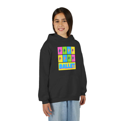 “Ballet” Pop Art Inspired Design with Ballet Dancer Graphics | Streetwear Ballet Hoodie for Kids & Young Dance Enthusiasts | Unisex Youth Hoodie