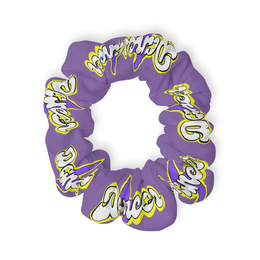 “Dancer” Scrunchie – Superhero-Inspired Dance Hair Accessory with Bold Graphic for Performers