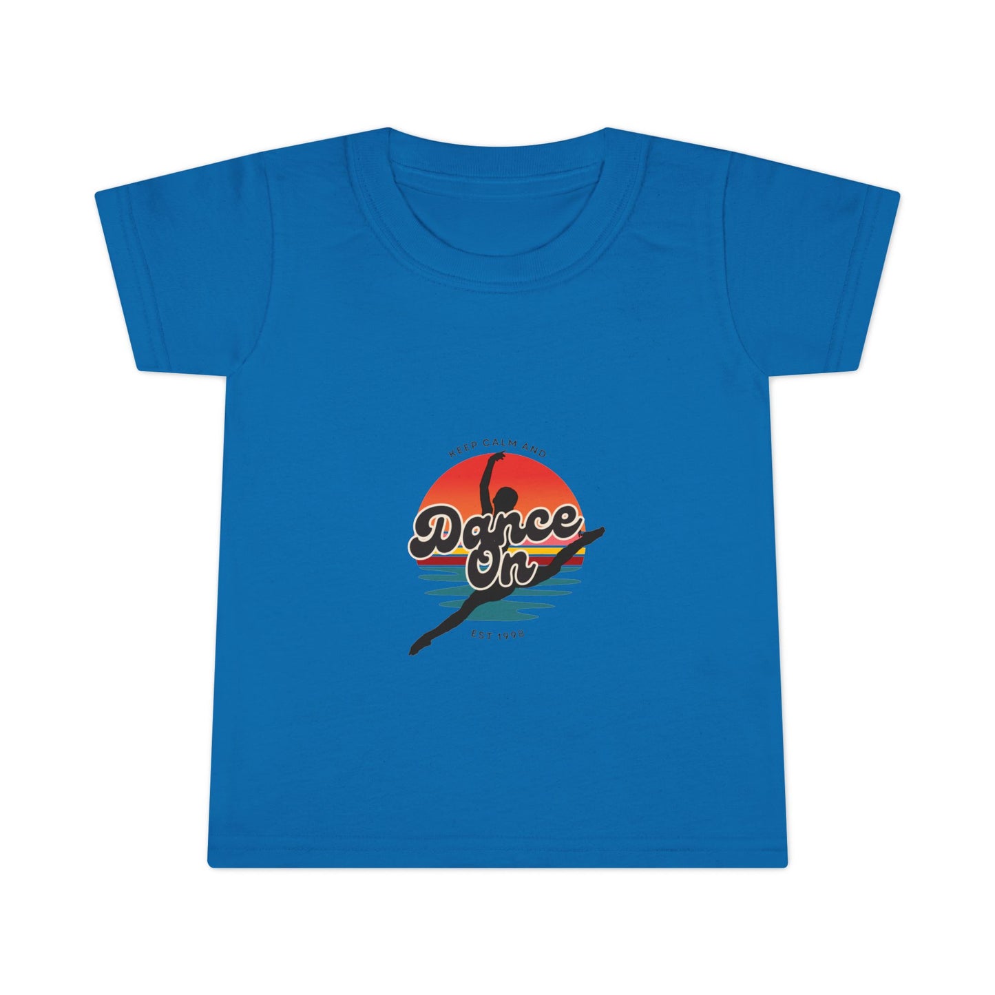 "Keep Calm and Dance On" Toddler Dance T-Shirt – Retro Graphic Short Sleeve Tee for Kids