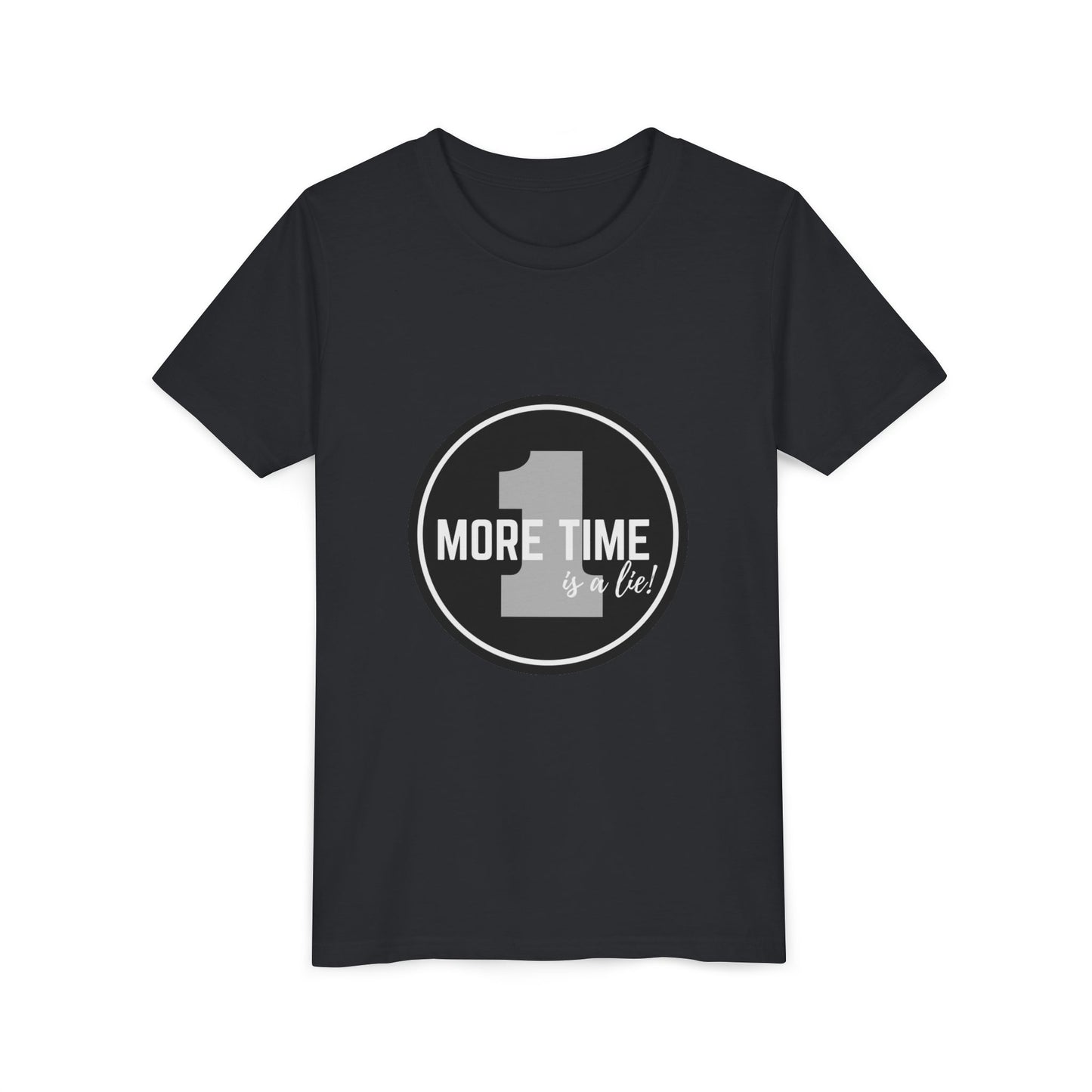 “One More Time is a Lie” Bold Emblem Dancer Graphic T-Shirt for Kids – Funny Dance Rehearsal Shirt - Youth Dance Tee