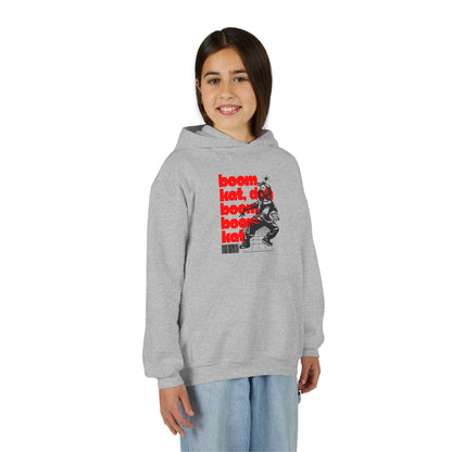 “Boom Kat” Bold Streetwear-Inspired Dance Graphic | Unisex Youth Hoodie – Hip-Hop & Jazz Dance Hoodie for Kids & Young Performers