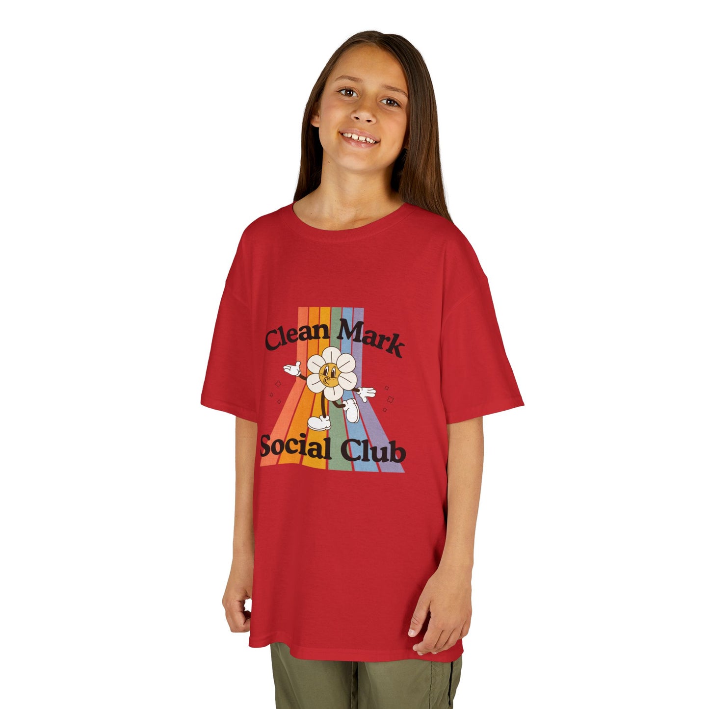 “Clean Mark Social Club” Kids Heavy Cotton™ Tee – Streetwear-Inspired Dance Graphic Tee for Kids