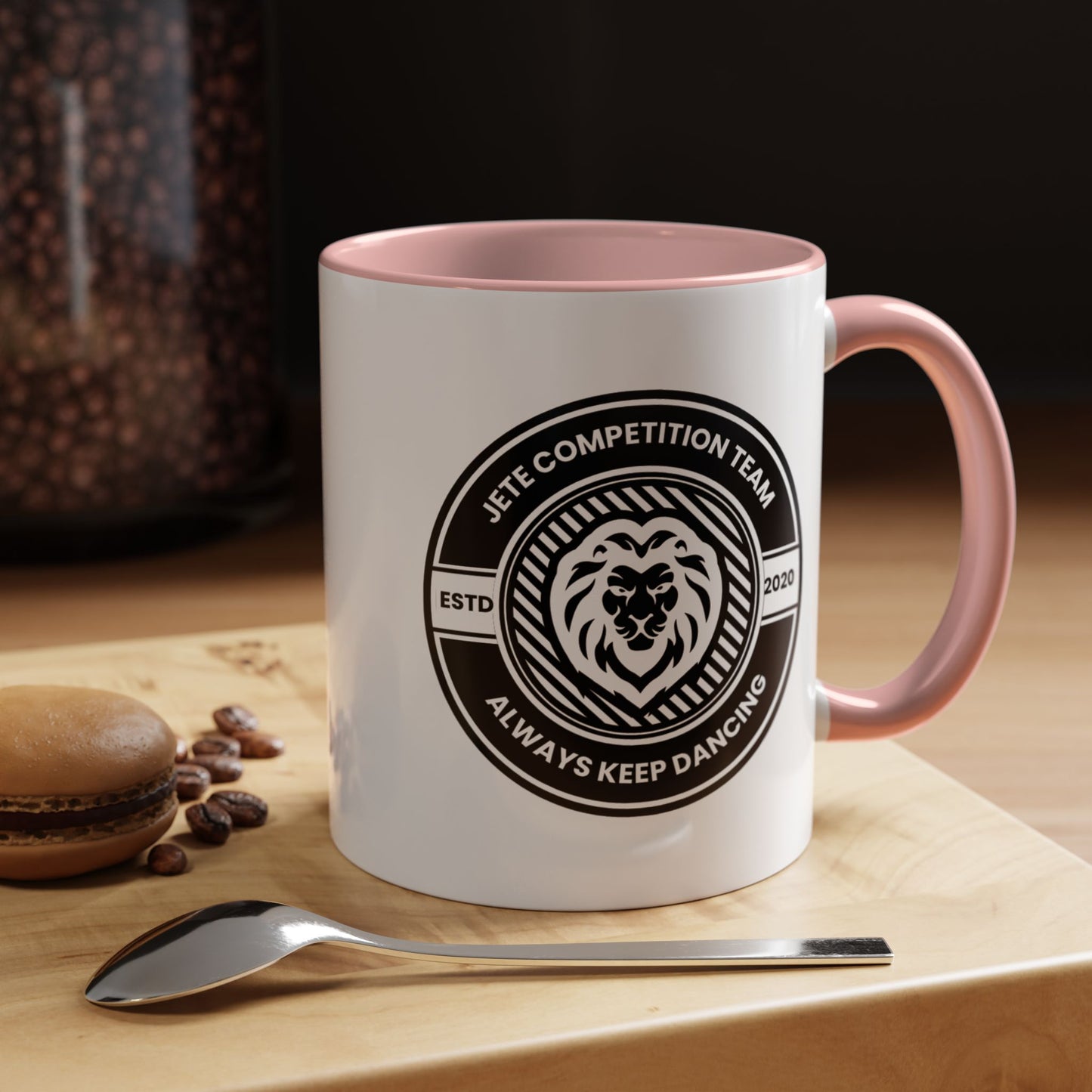 "Jeté Competition Team – Always Keep Dancing" Accent Coffee Mug – Collegiate Style Ceramic Mug for Dancers and Studio Teams