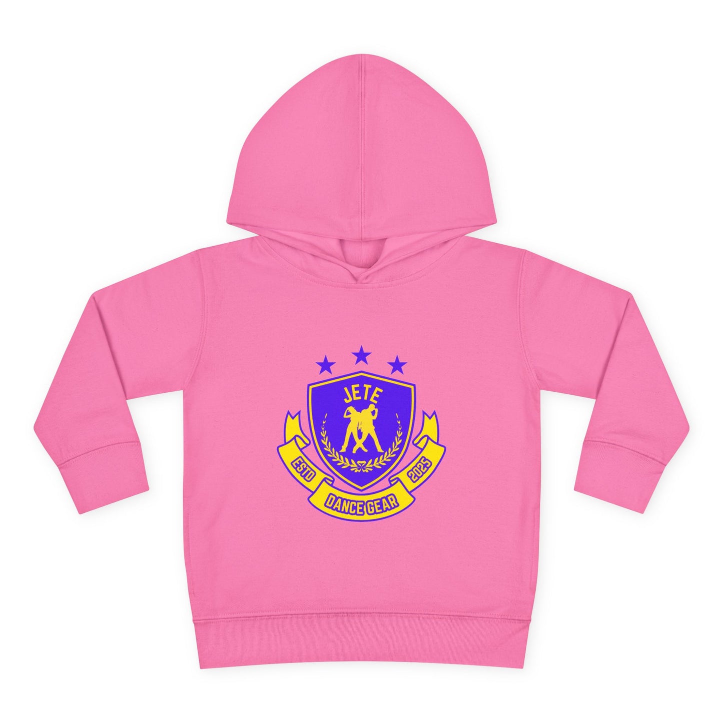 "Jeté Dance Gear" Toddler Pullover Fleece Hoodie – Collegiate-Inspired Dancer Graphic Sweatshirt for Kids