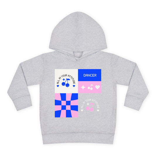 "Dancer – All in Your Attitude" Toddler Pullover Hoodie – Retro Dance Graphic Fleece Sweatshirt for Kids
