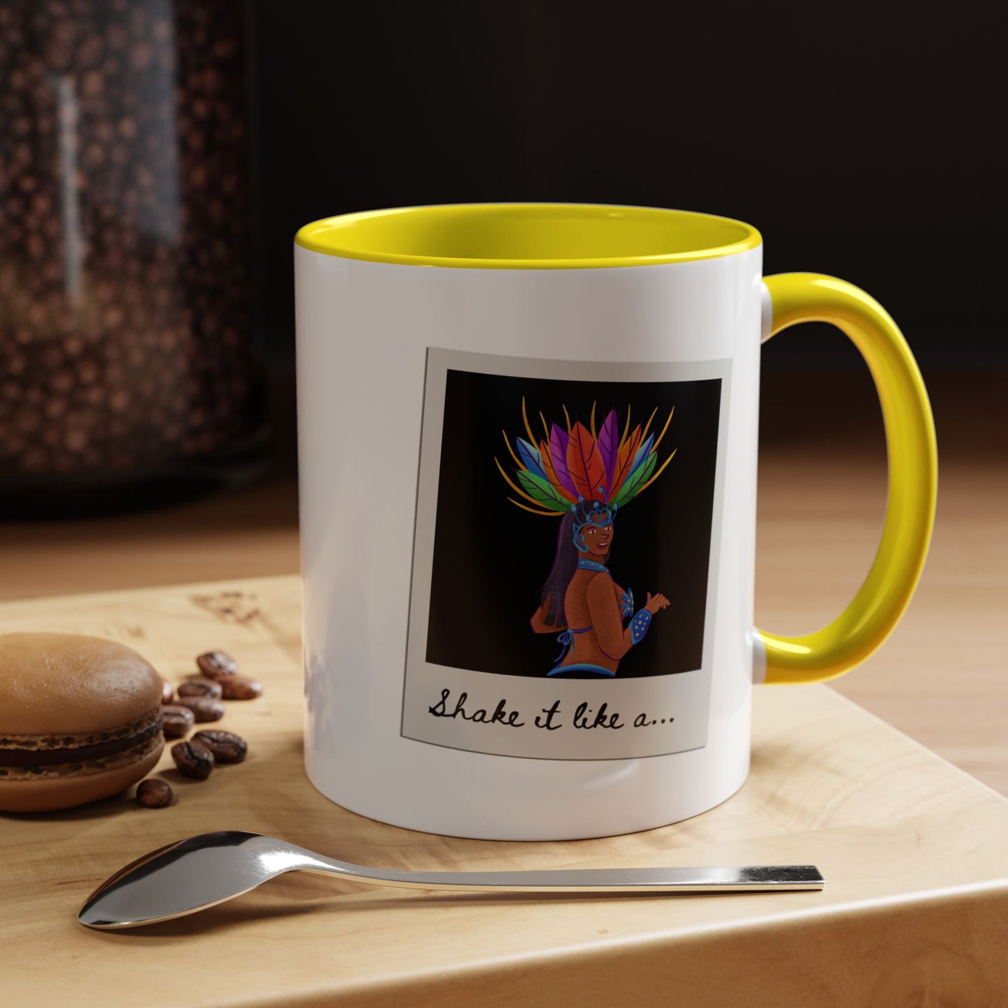 "Shake It Like a..." Accent Coffee Mug – Fun Dance Quote Ceramic Mug for Dancers and Music Lovers