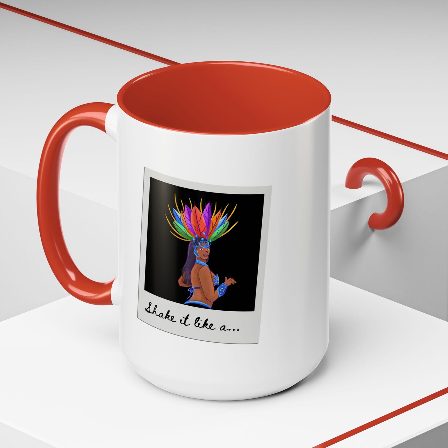 "Shake It Like a..." Accent Coffee Mug – Fun Dance Quote Ceramic Mug for Dancers and Music Lovers