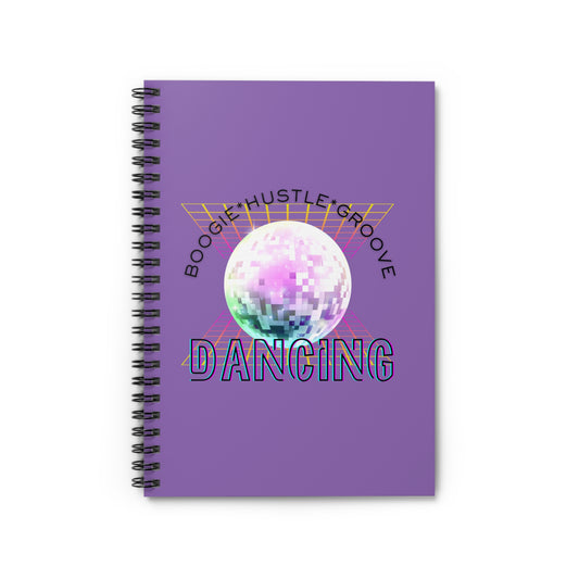 "Boogie, Hustle, Groove – Dancing" Spiral Notebook – Streetwear-Inspired Dance Journal with Colorful Dancer Graphic for Hip Hop Dancers, Students & Creatives