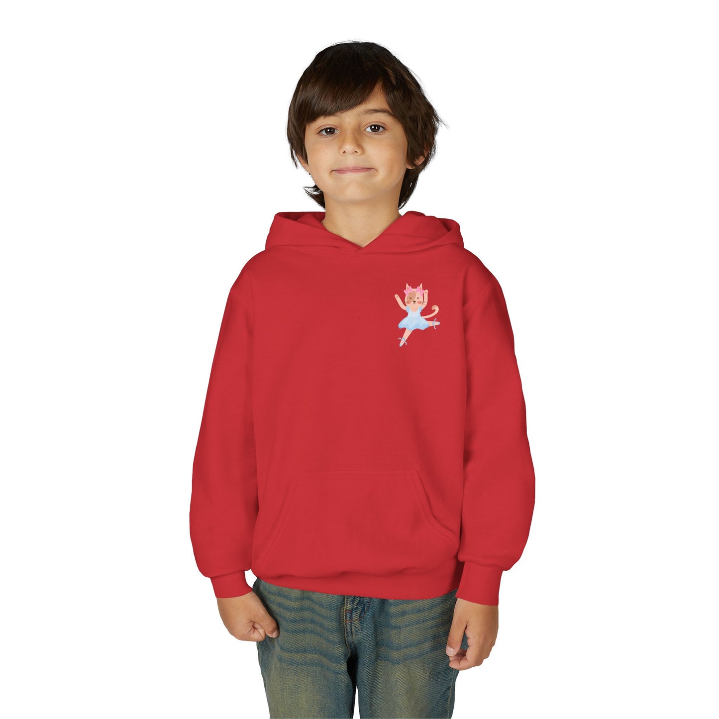 “Every Meow & Then I Dance” Adorable Dancing Cat Graphic | Cute Cat Dance Hoodie for Kids & Young Ballet Enthusiasts - Unisex Youth Hoodie