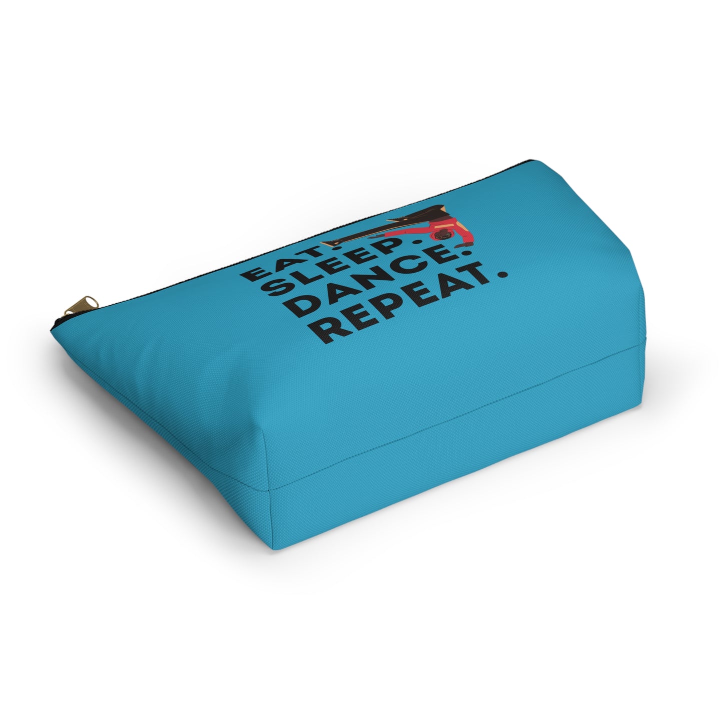 “Eat Sleep Dance Repeat” Makeup Bag – Bold B-Boy Dancer Graphic – Hip Hop Dance-Themed Zipper Pouch for Cosmetics, Accessories & Travel Essentials