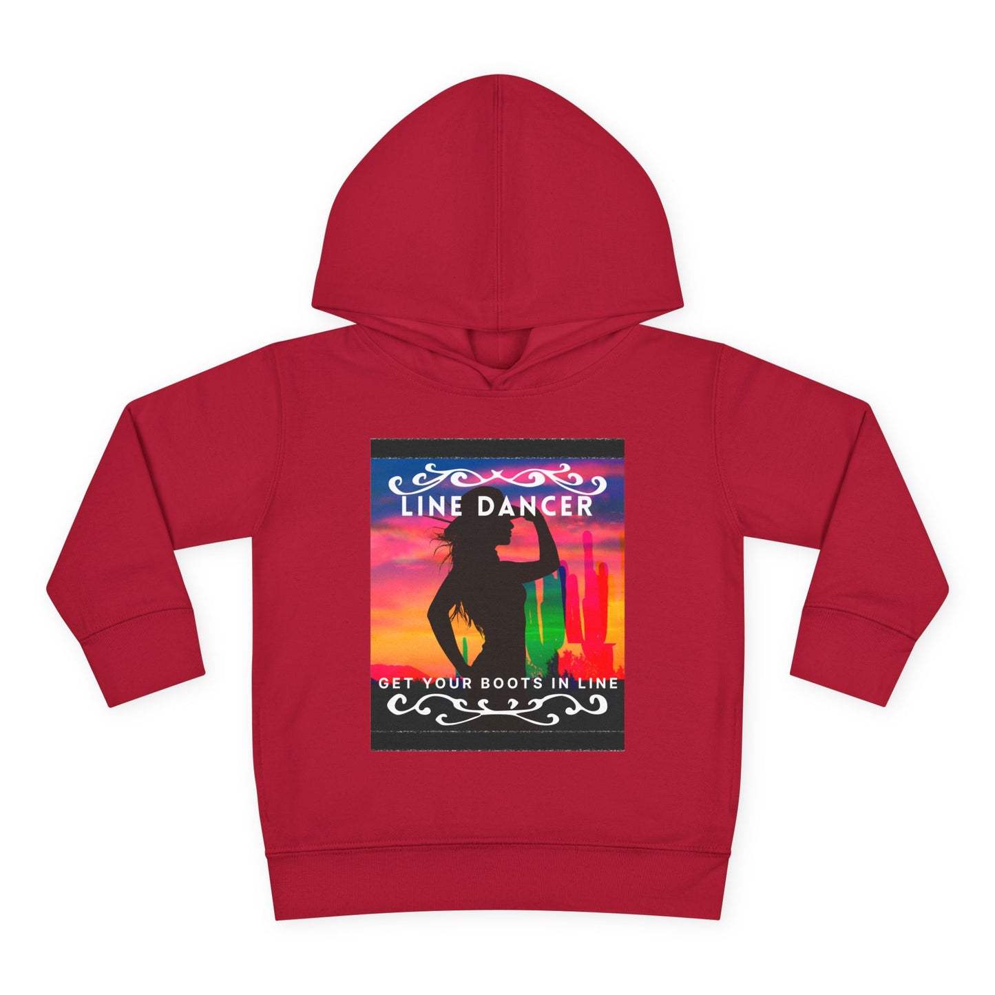 "Line Dancer, Get Your Boots in Line" Streetwear Dance Graphic – Toddler Pullover Hoodie