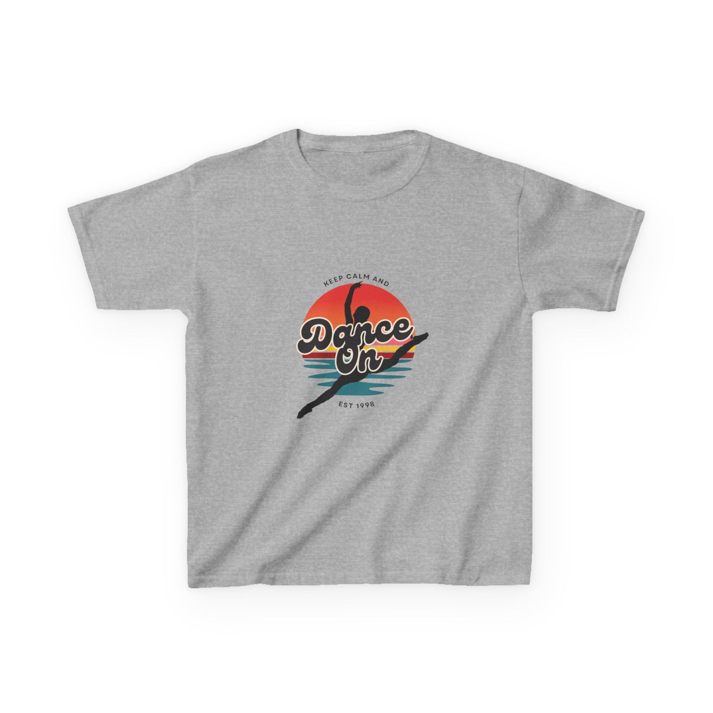 "Keep Calm and Dance On" Youth Short Sleeve Tee – Retro Graphic Dance Shirt for Kids and Young Performers