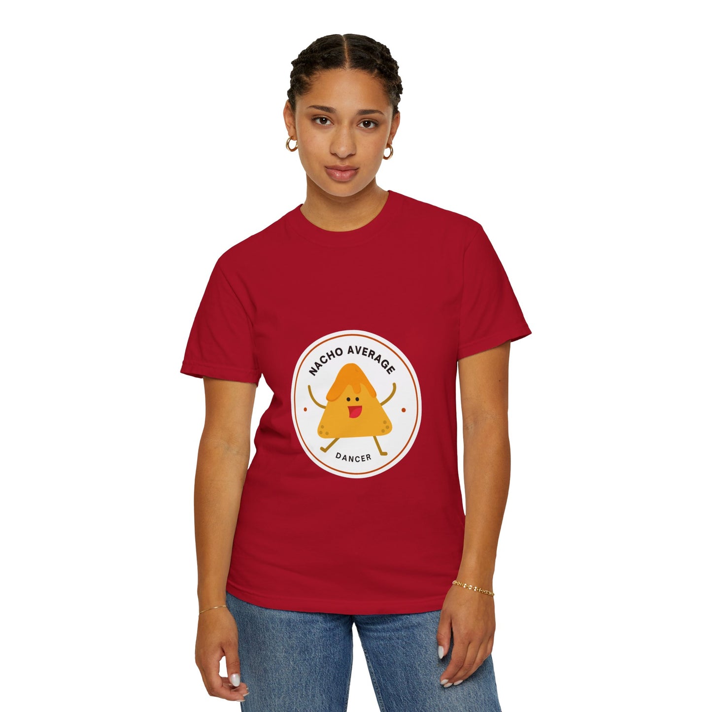 "Nacho Average Dancer" T-Shirt – Funny Dance Pun Unisex Garment-Dyed Tee with Cute Nacho Graphic 🌮💃