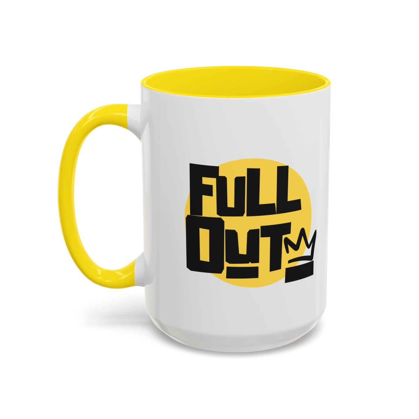 "Full Out" Accent Coffee Mug – Streetwear Dance Mug with Crown Graphic for Dancers