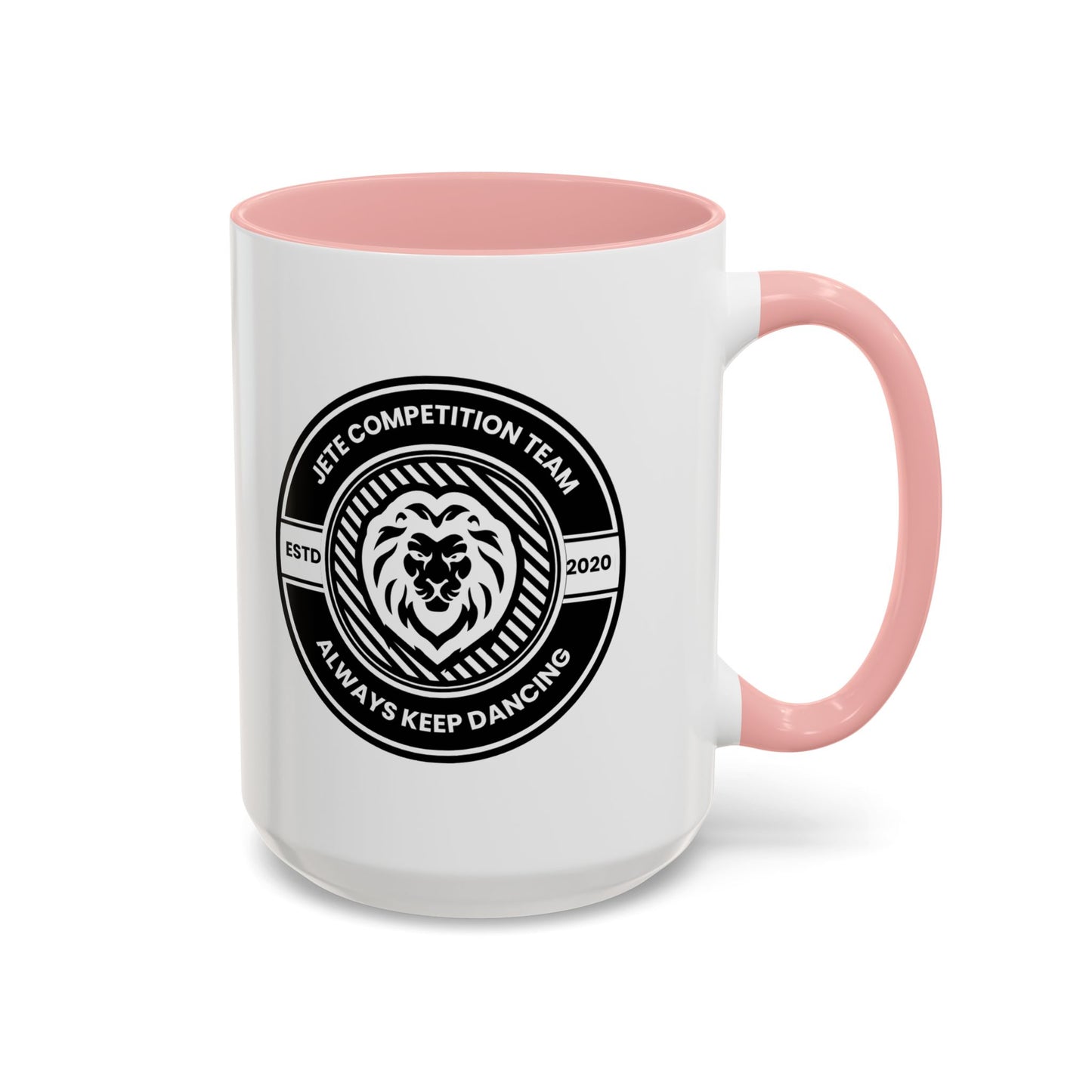 "Jeté Competition Team – Always Keep Dancing" Accent Coffee Mug – Collegiate Style Ceramic Mug for Dancers and Studio Teams