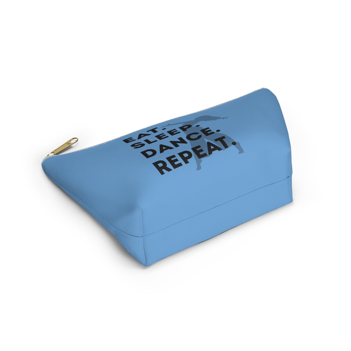 “Eat Sleep Dance Repeat” Makeup Bag – Bold Dancer Graphic – Dance-Themed Zipper Pouch for Cosmetics, Accessories & Travel Essentials