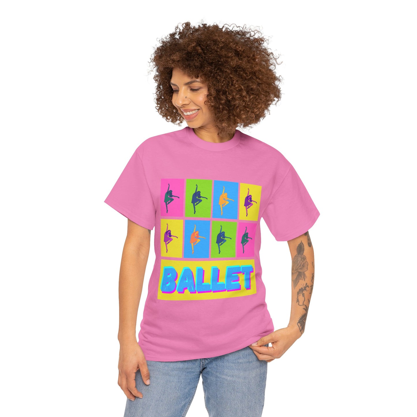 "Ballet" Pop Art Inspired Dance Graphic Unisex Heavy Cotton Tee – Artistic Ballet Dancer T-Shirt for Dance Lovers